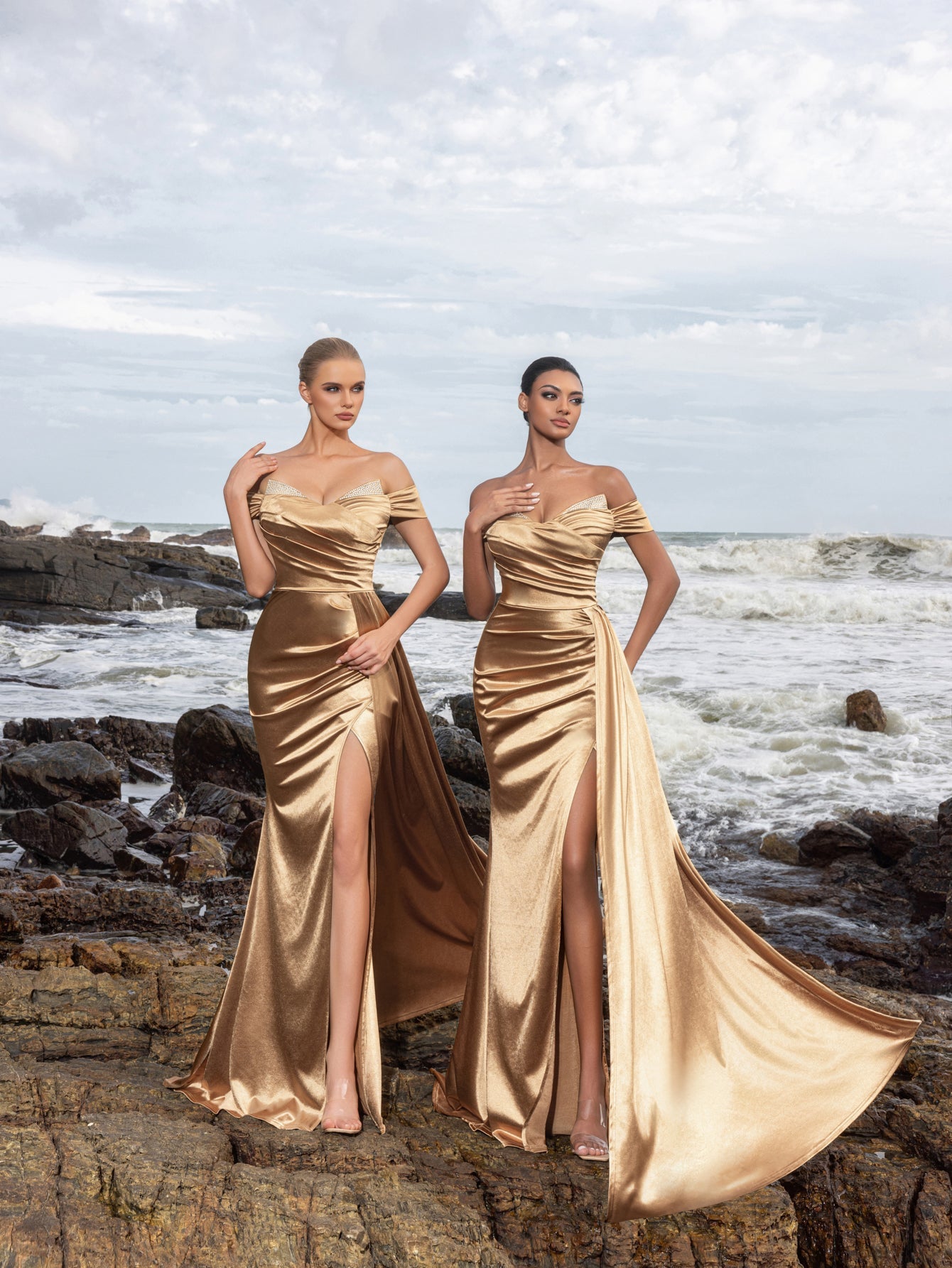 Sculpted Ruching & High Thigh Slit