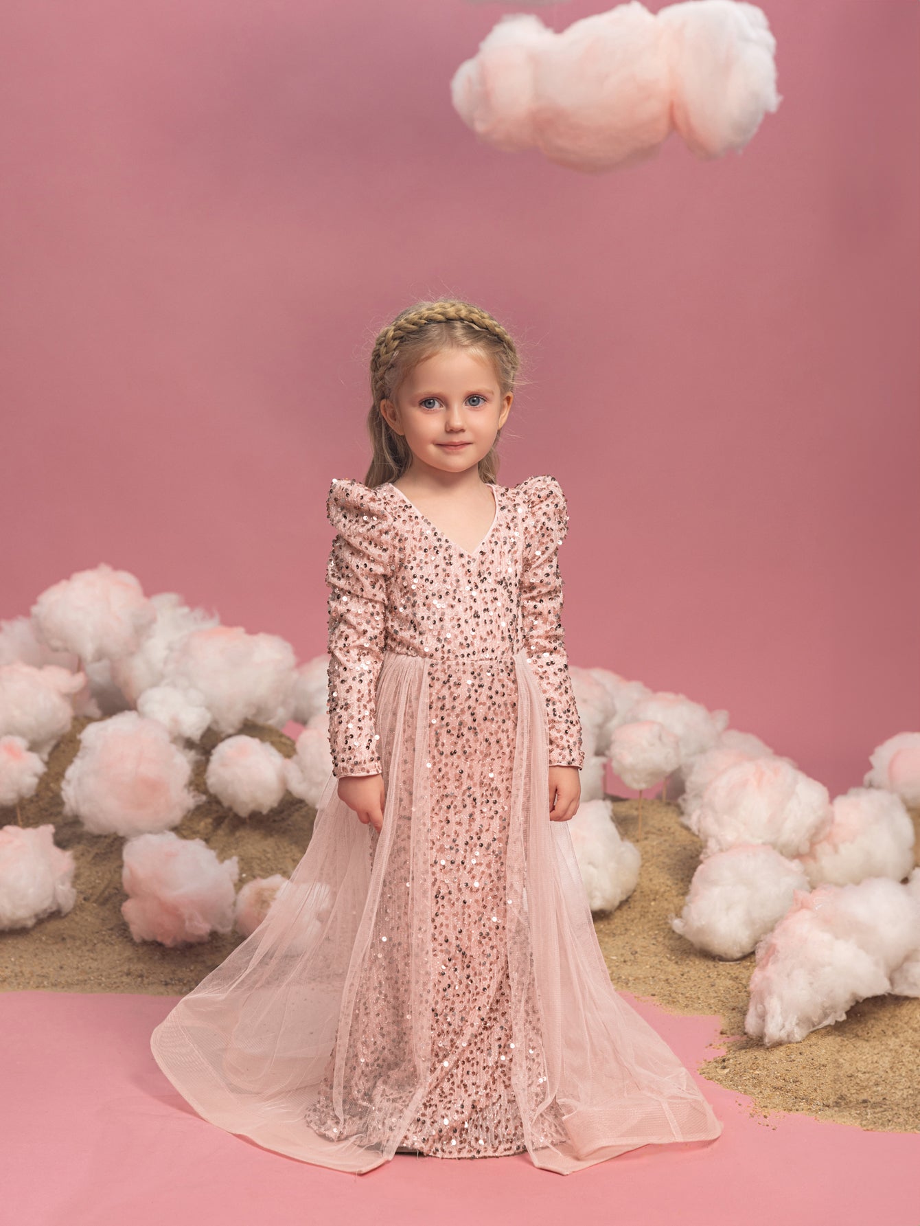 girls long sleeve lace dress 2Bunnies Girls' 12M-12yr Peony Lace Maxi Flower Girl Dress Black sleeveless 4T