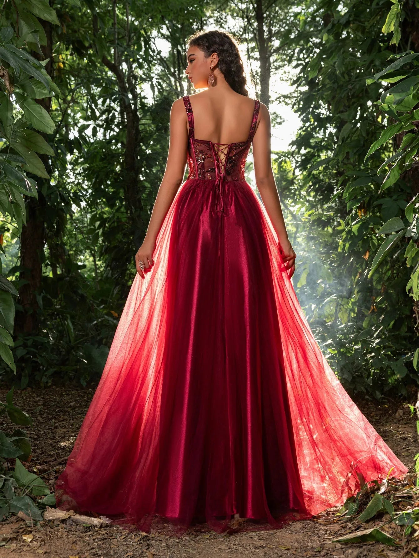 Gorgeous Floral Applique Detail Bodice Contrast Tulle Hem Prom Dress Faeriesty Gorgeous Floral Applique Detail Bodice Contrast Tulle Hem Prom Dress Faeriesty