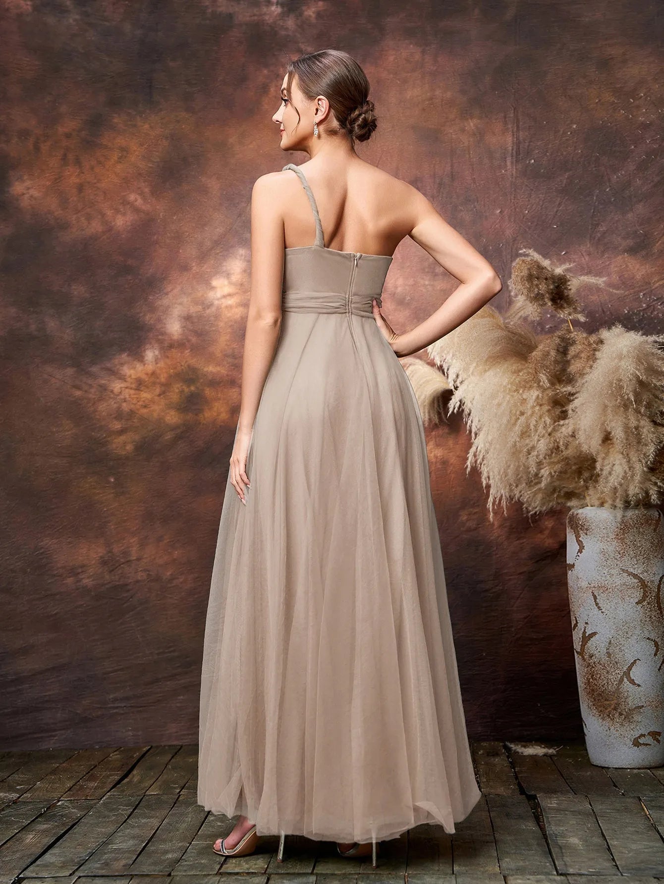 one shoulder maternity wedding dress Mint Green One-Shoulder Maternity Formal Dress with Pleated Bodice & Chiffon Overlay