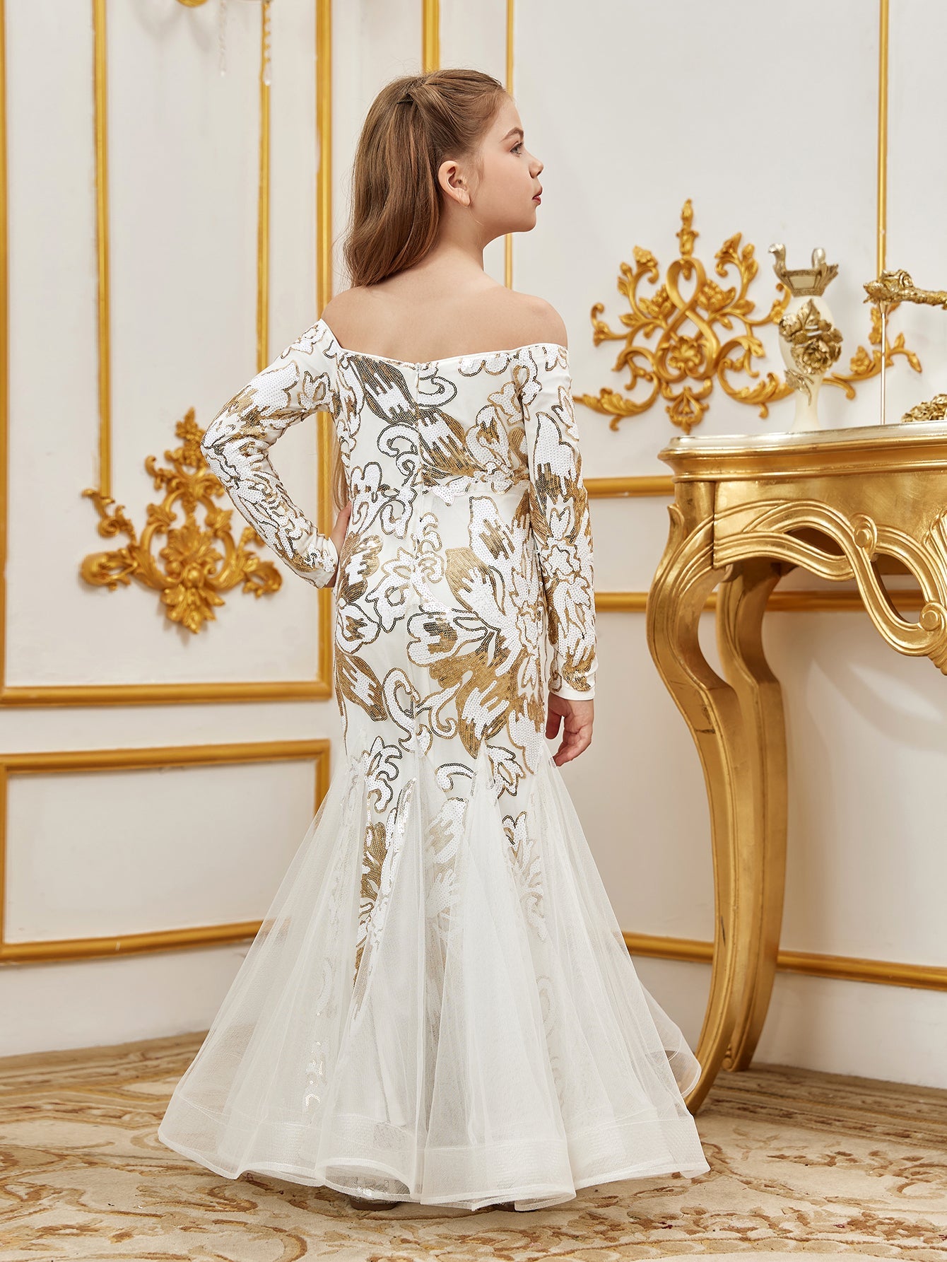 off the shoulder dress for tweens Princess Off Shoulder Children Flower Girl Dress (27202907)