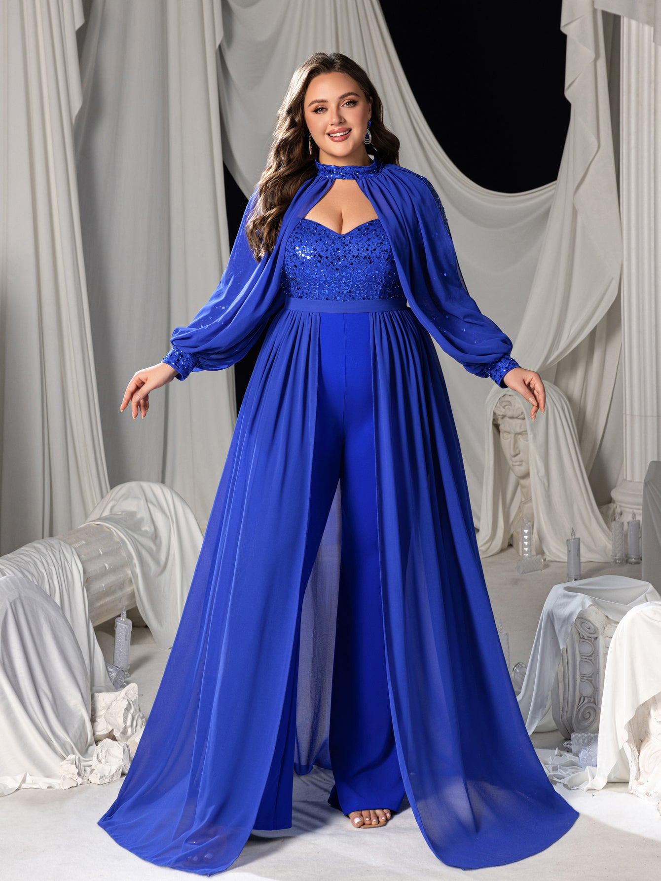 jumpsuit party wear dress Party Wear Yellow color Faux Georgette fabric JumpSuit : 1847190