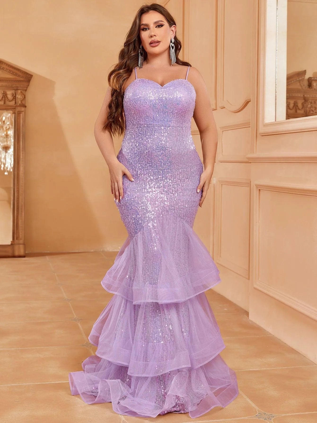 mermaid glitter cami dress Crisscross Back Glitter Mermaid Cami Dress