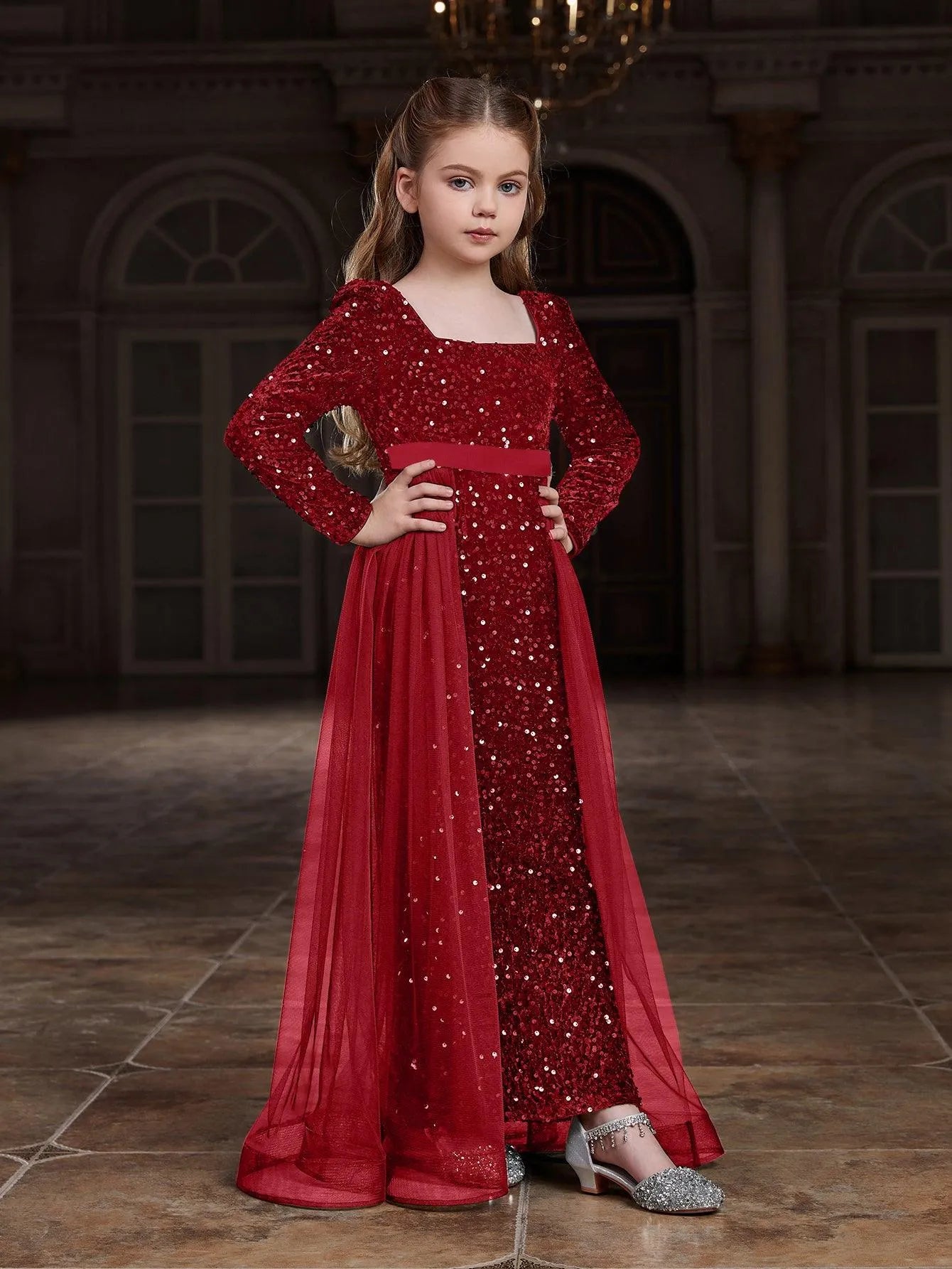 formal red dress for girls Isabel Luxury Girls Dress - Rouge Red
