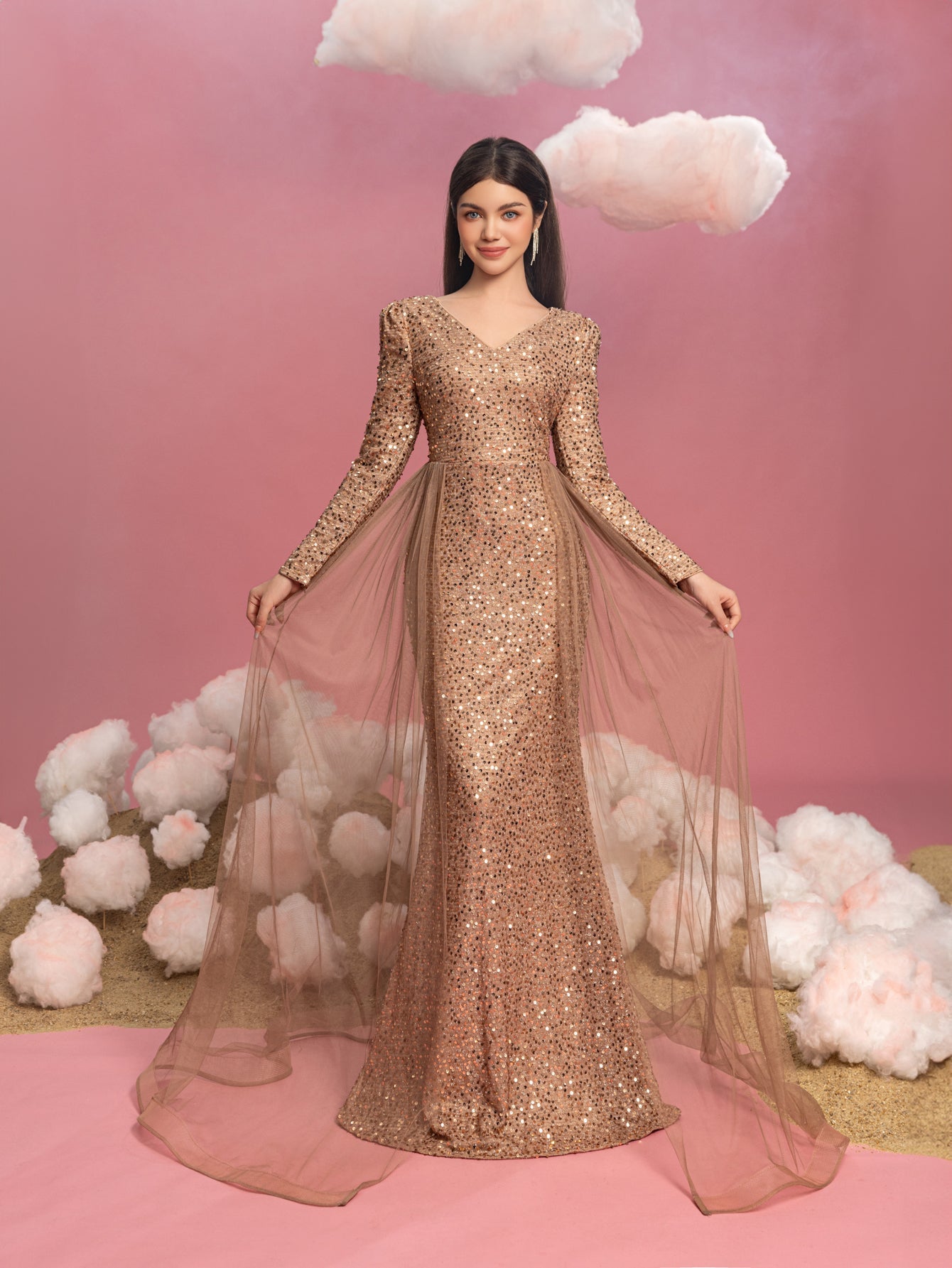 long sleeve mesh overlay dress Black Mesh Overlay Long Sleeve Maxi Dress PinkBlush