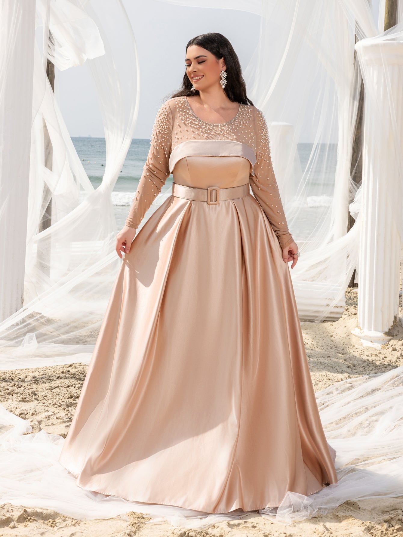 Satin A-Line Evening Gown