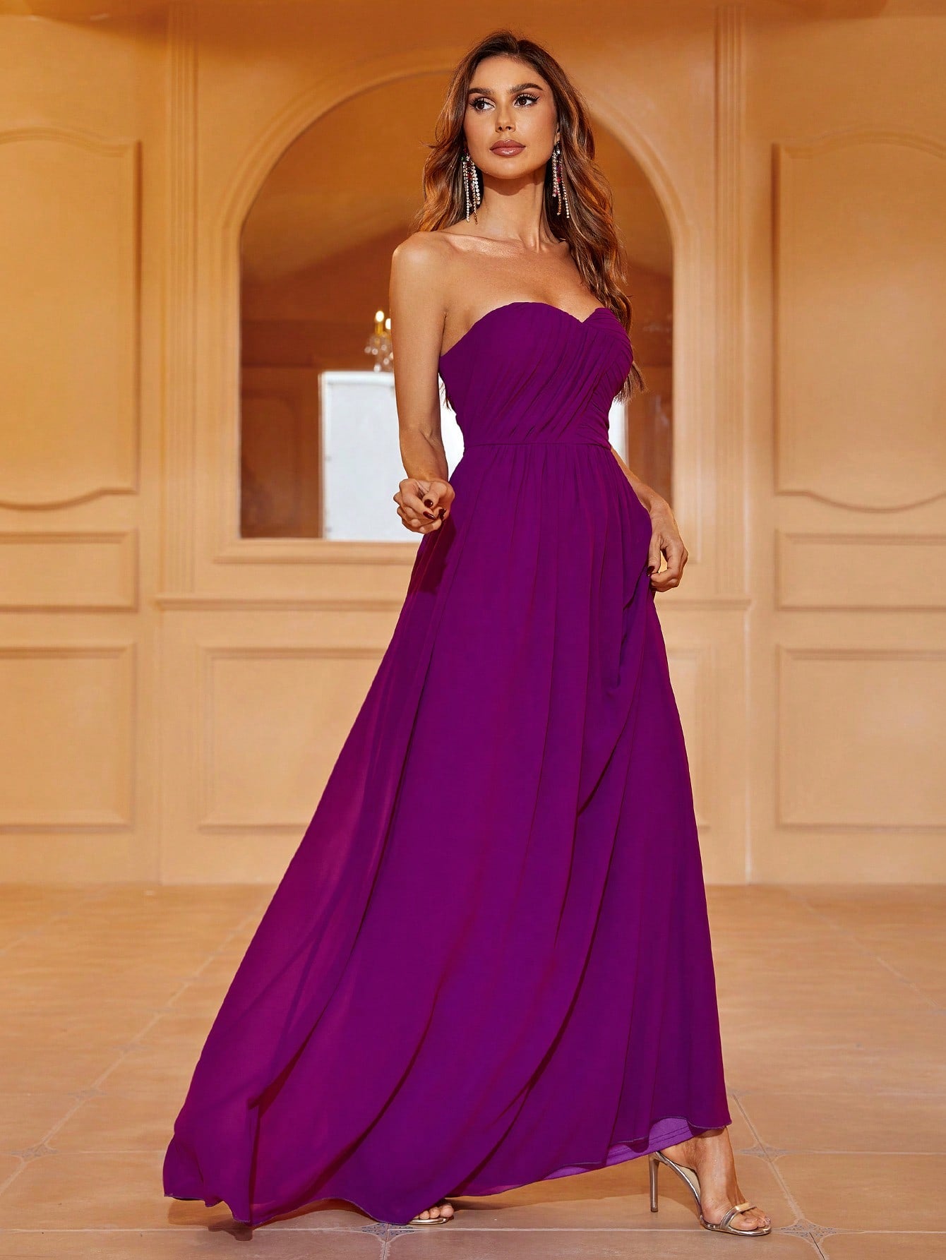Ruched Front Chiffon A Line Tube Dresses Faeriesty Ruched Front Chiffon A Line Tube Dresses Faeriesty
