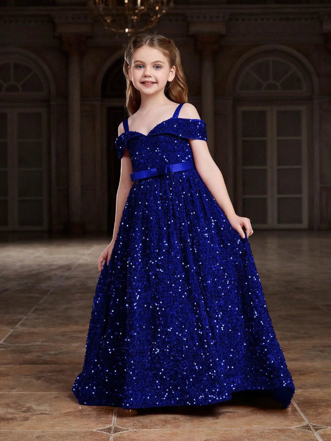 Tween Girls' Off Shoulder High Low Hem Sequin Dress Champagne / 12Y Tween Girls' Off Shoulder High Low Hem Sequin Dress Champagne / 12Y