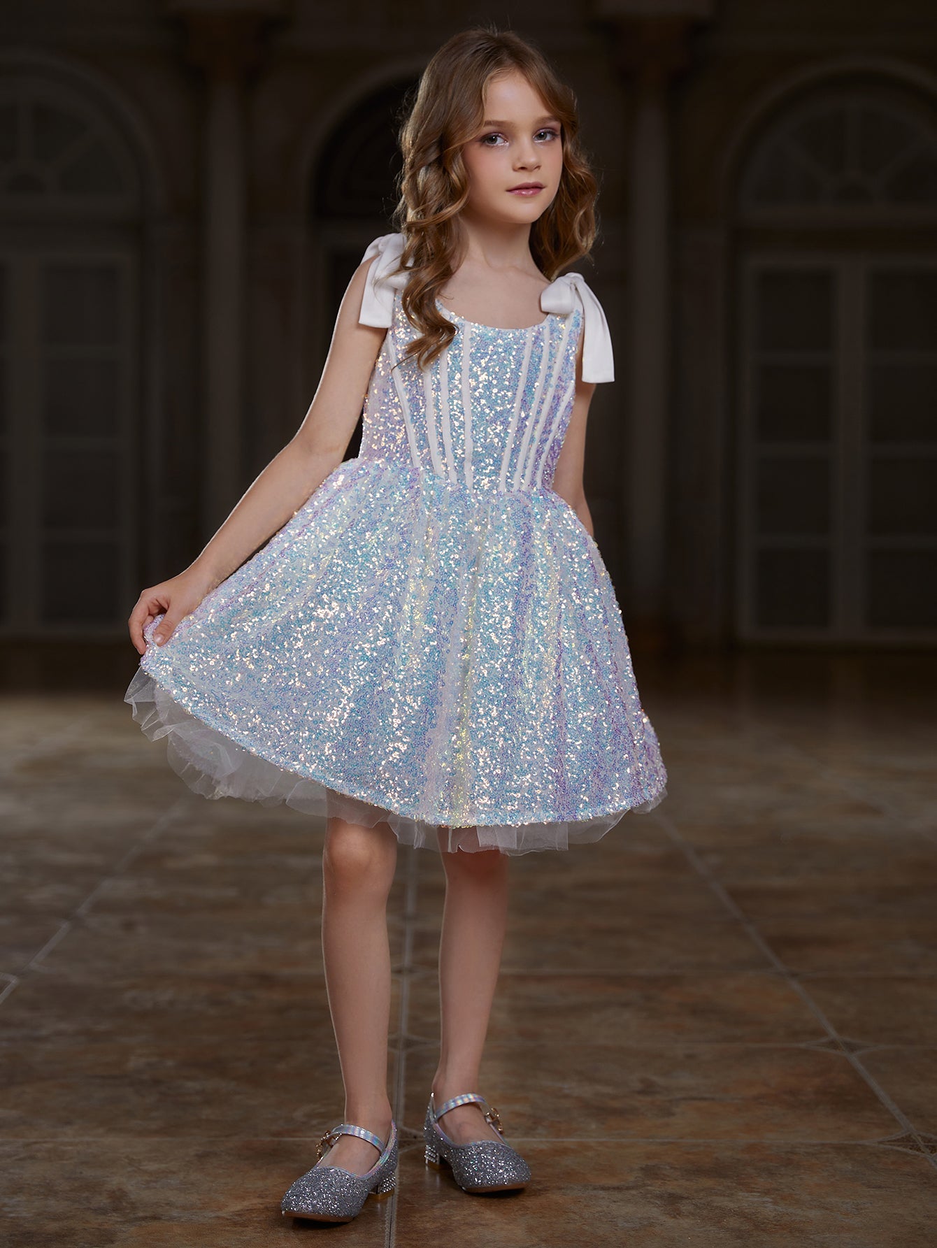 Girl's Sparkling Sequin Cami Dress