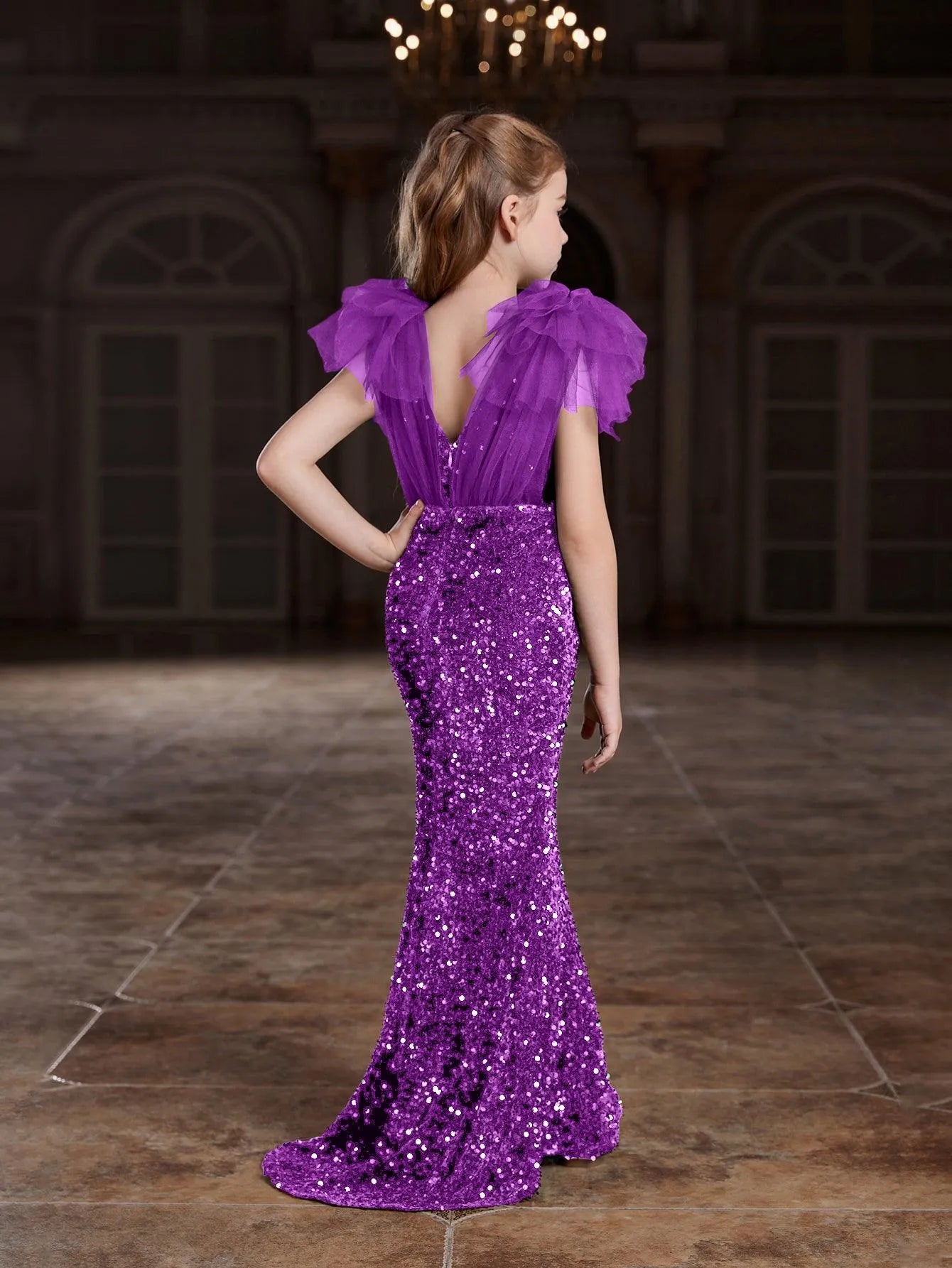 girls purple sequin dress Teen Girls Sleeveless Sequin Woven Shift Dress - PURPLE