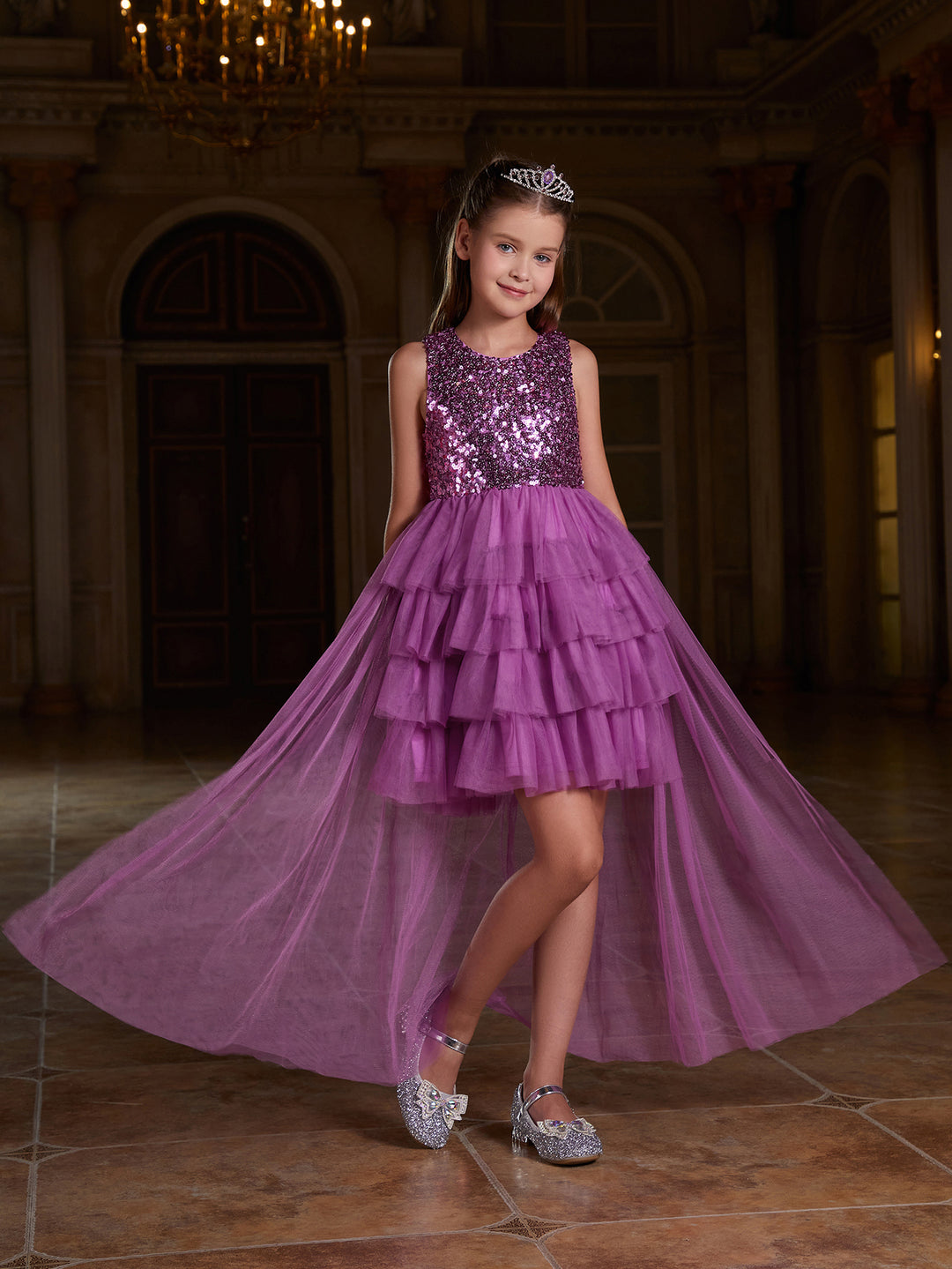 Tween Girls' Mesh Layered Hem Sequin Party Dress – Faeriesty
