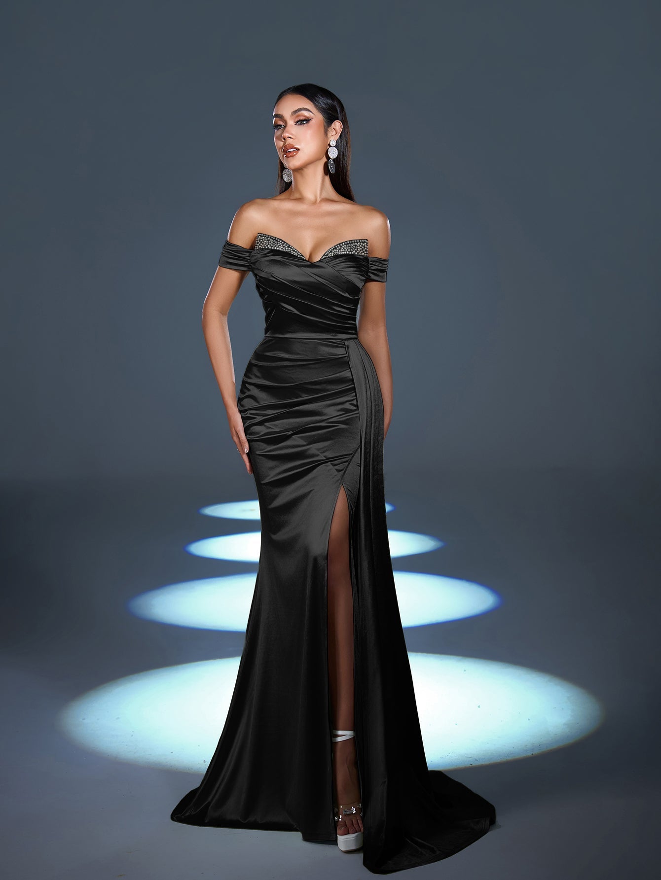 Sculpted Ruching & High Thigh Slit