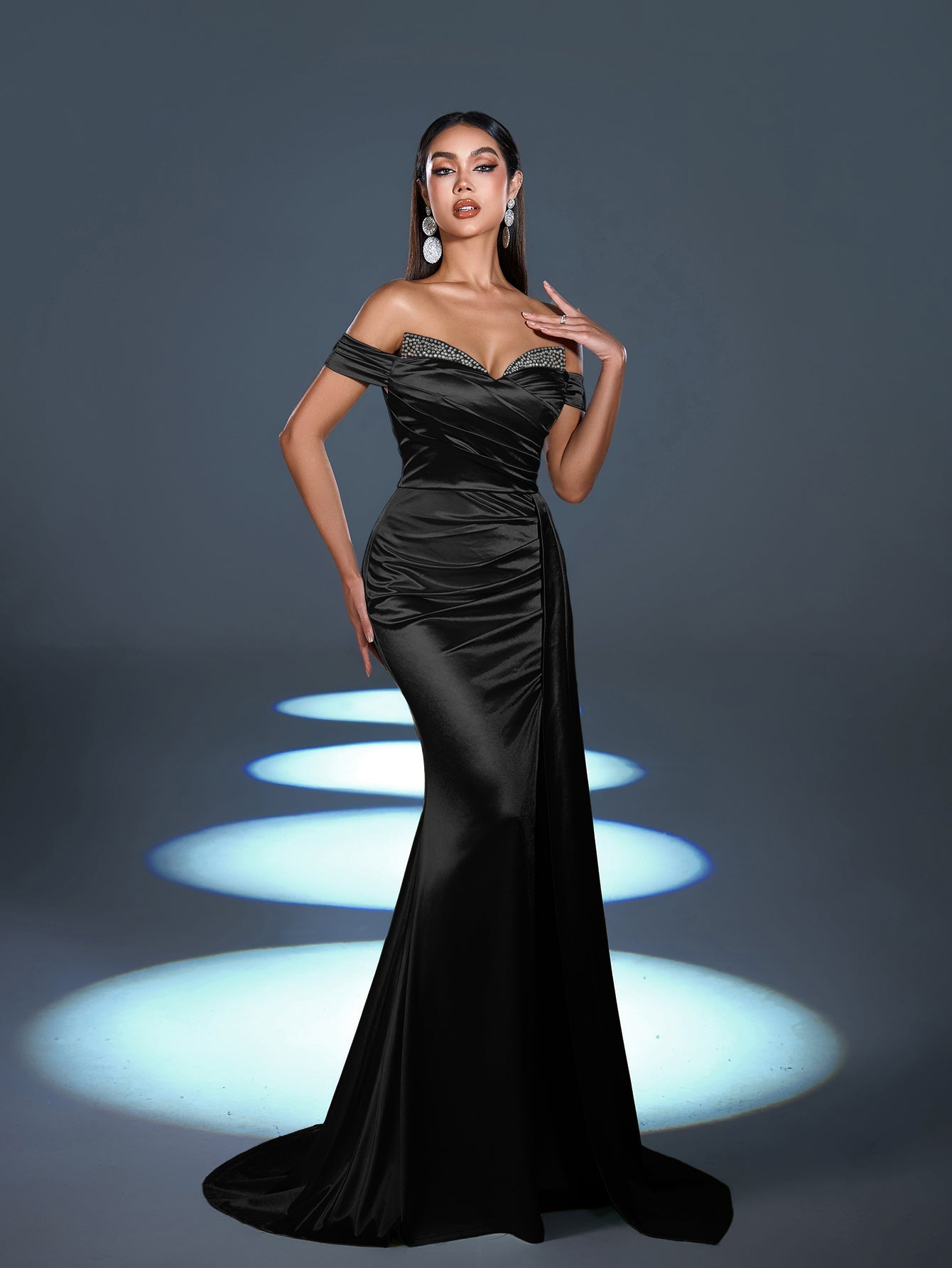 Sculpted Ruching & High Thigh Slit