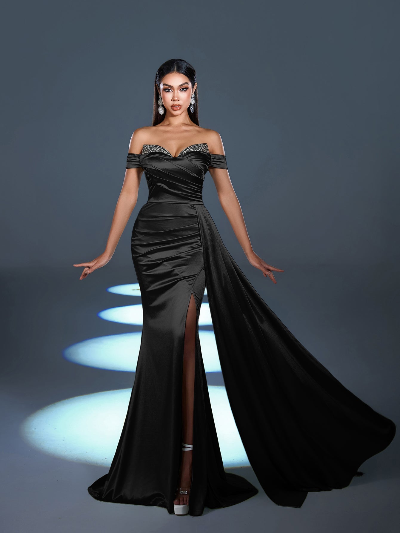 Sculpted Ruching & High Thigh Slit