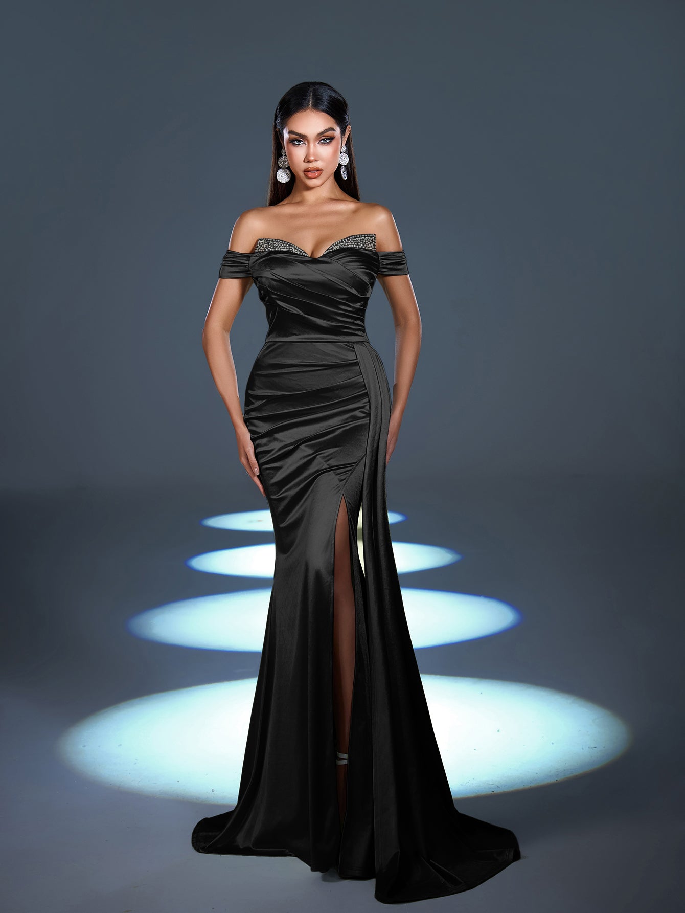 Sculpted Ruching & High Thigh Slit