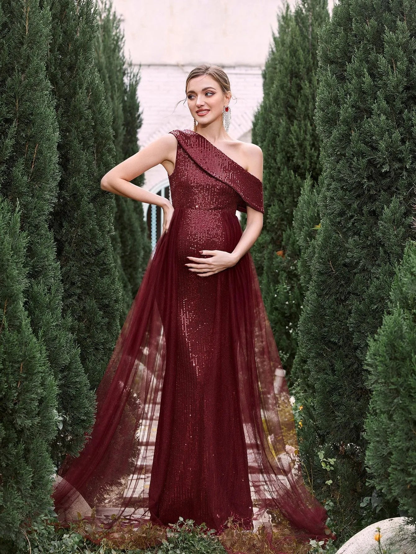 mesh overlay formal dress June + Vie Women's June + Vie Mesh-Overlay Maxi Dress