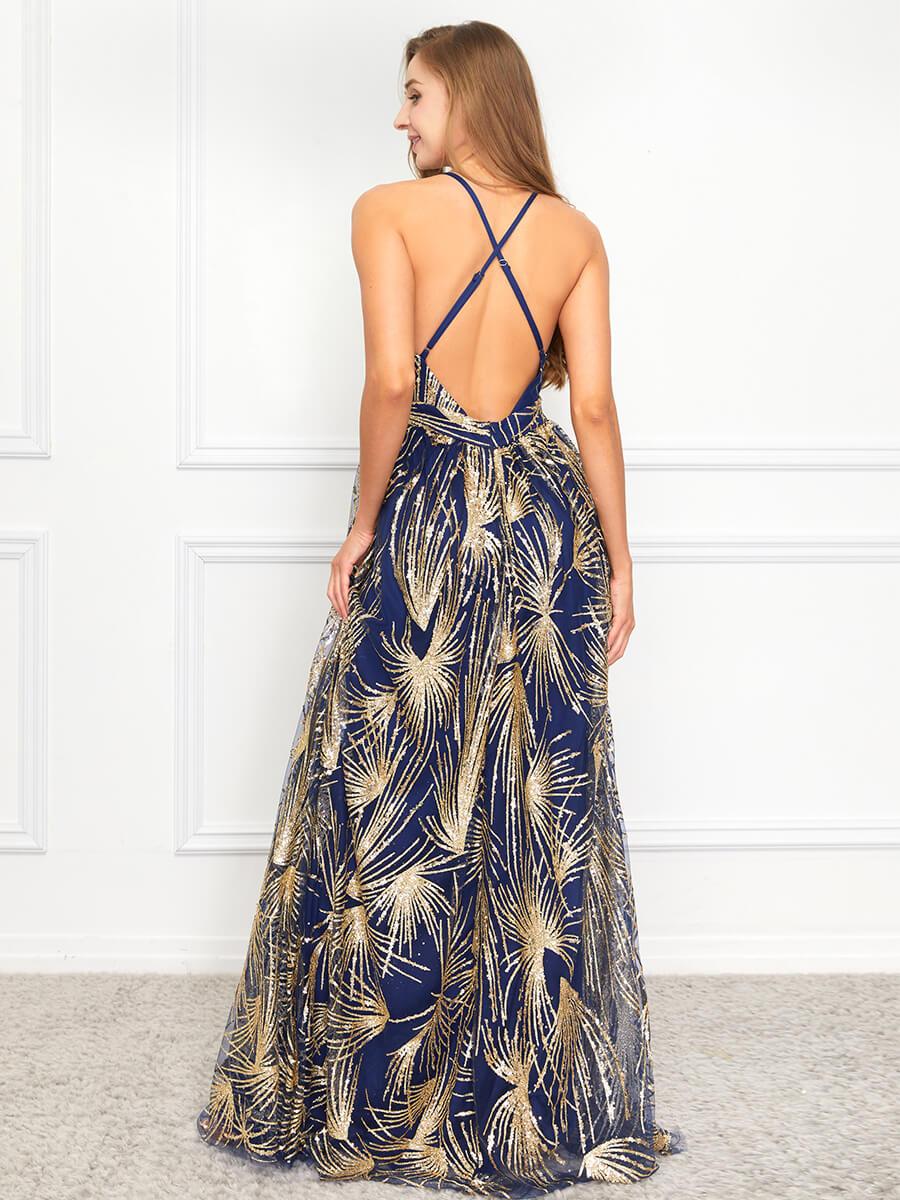 Elegant Sexy Spaghetti Strap Glitter Dress