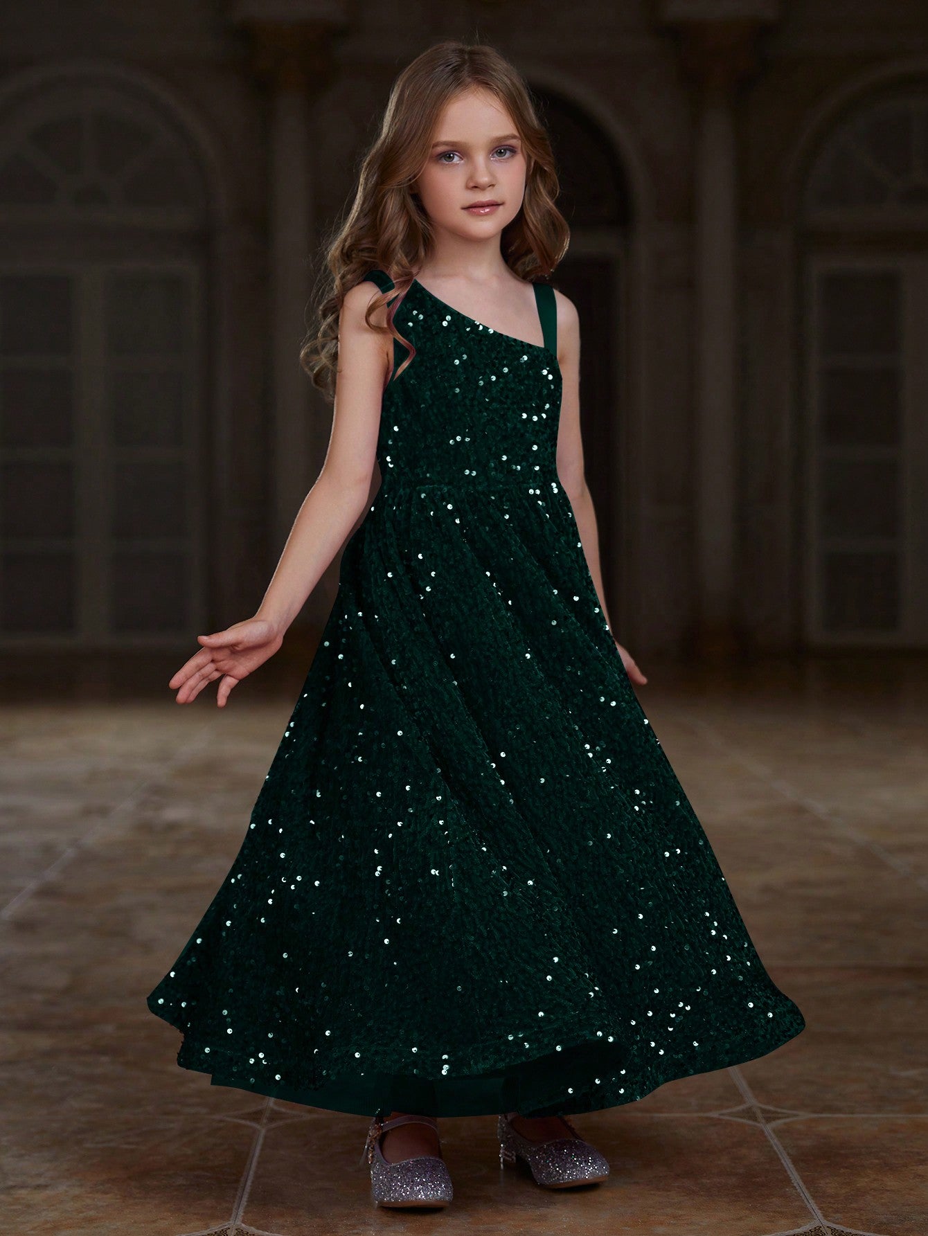Tween Girls' Asymmetrical Neckline Sleeveless Sequin Party Dress Hot Pink / 9Y Tween Girls' Asymmetrical Neckline Sleeveless Sequin Party Dress Hot Pink / 9Y