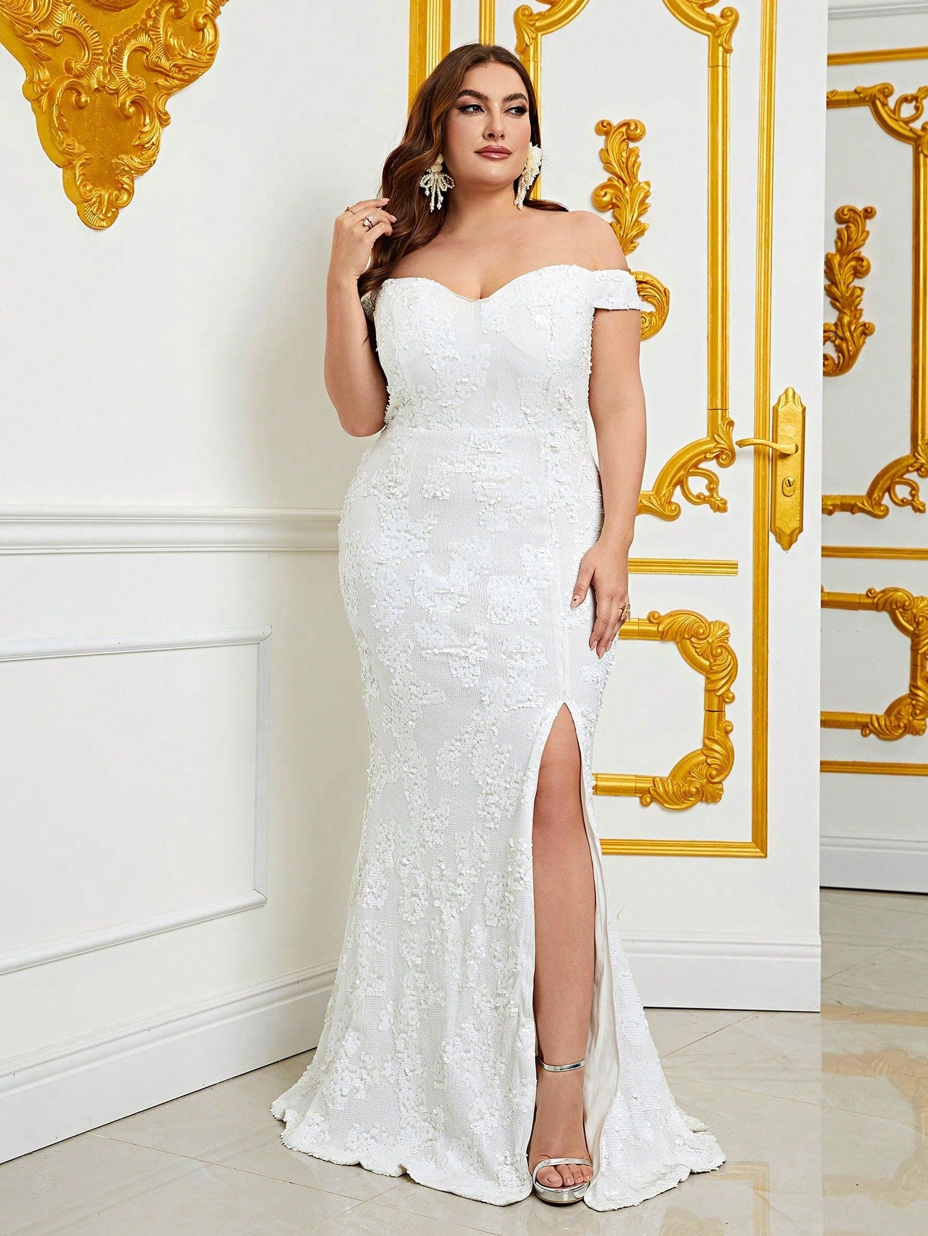 plus size white mermaid dress Luxury Mermaid Plus Size binky felstead wedding dress with Lace Sheer High Neck, Country Garden Bridal Gown