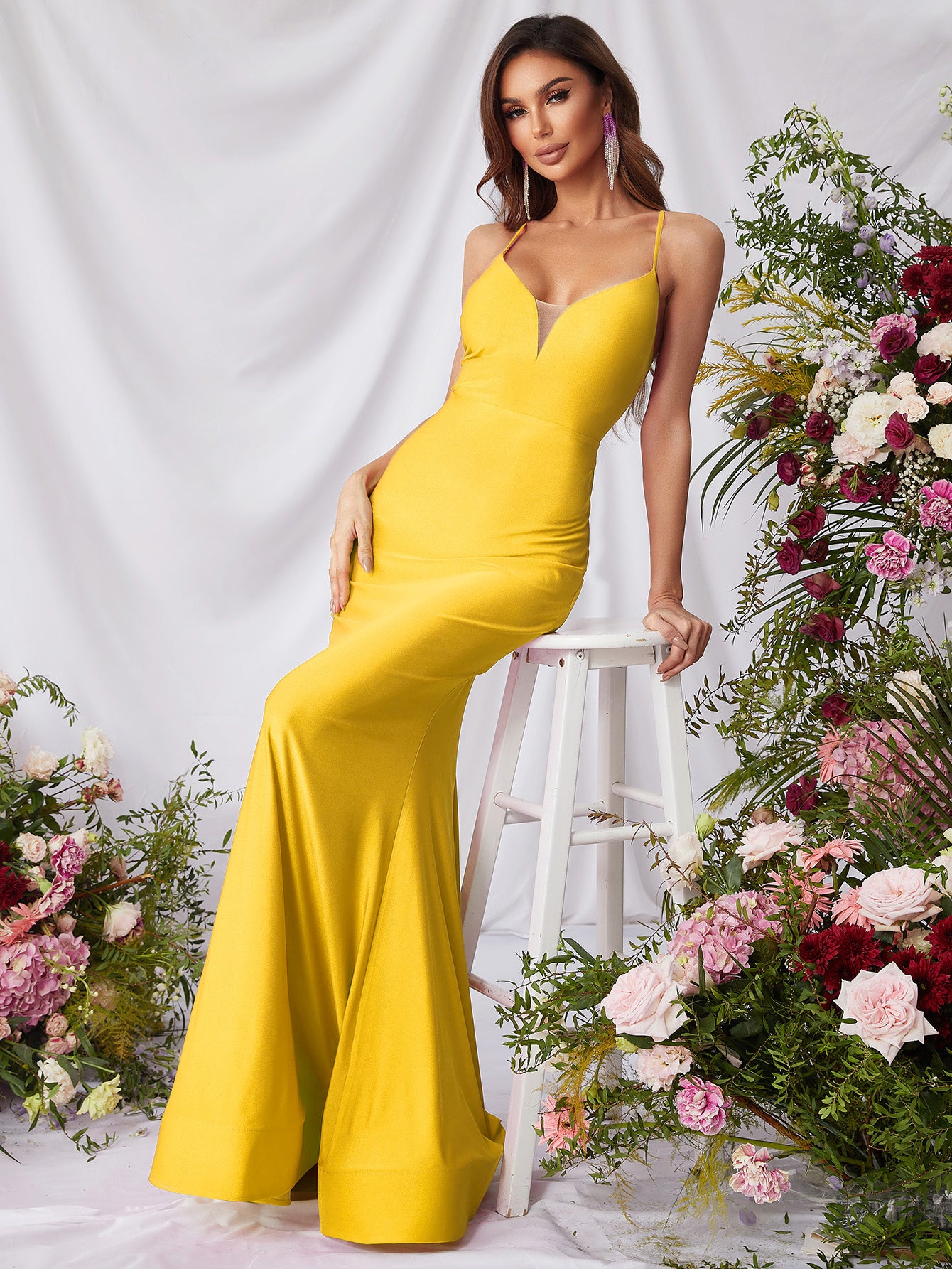 Elegant Spaghetti Strap Mermaid Prom Dress