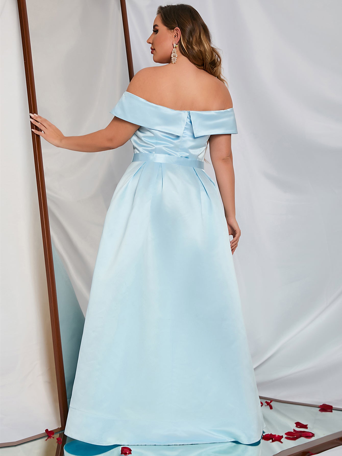 Plus Elegant Off Shoulder Prom Ball Gown