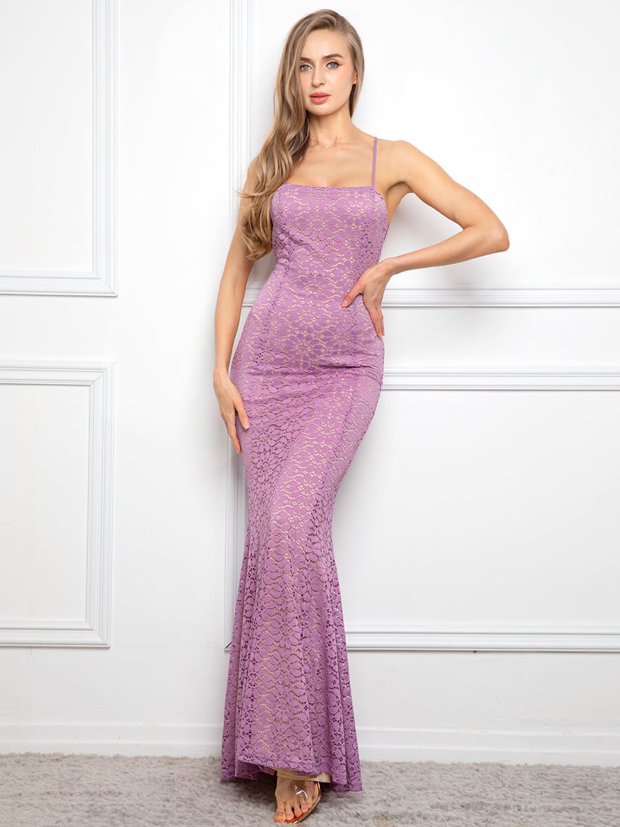 Elegant Strap Sleeveless Lace Dress